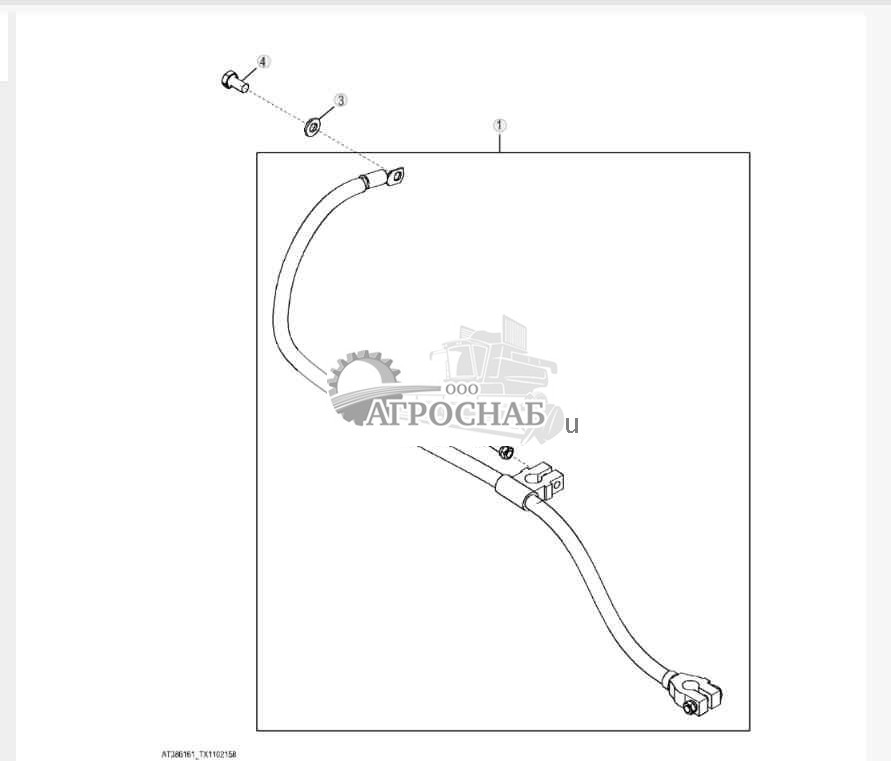 Кабель отрицательной клеммы спаренной аккумуляторной батареи 